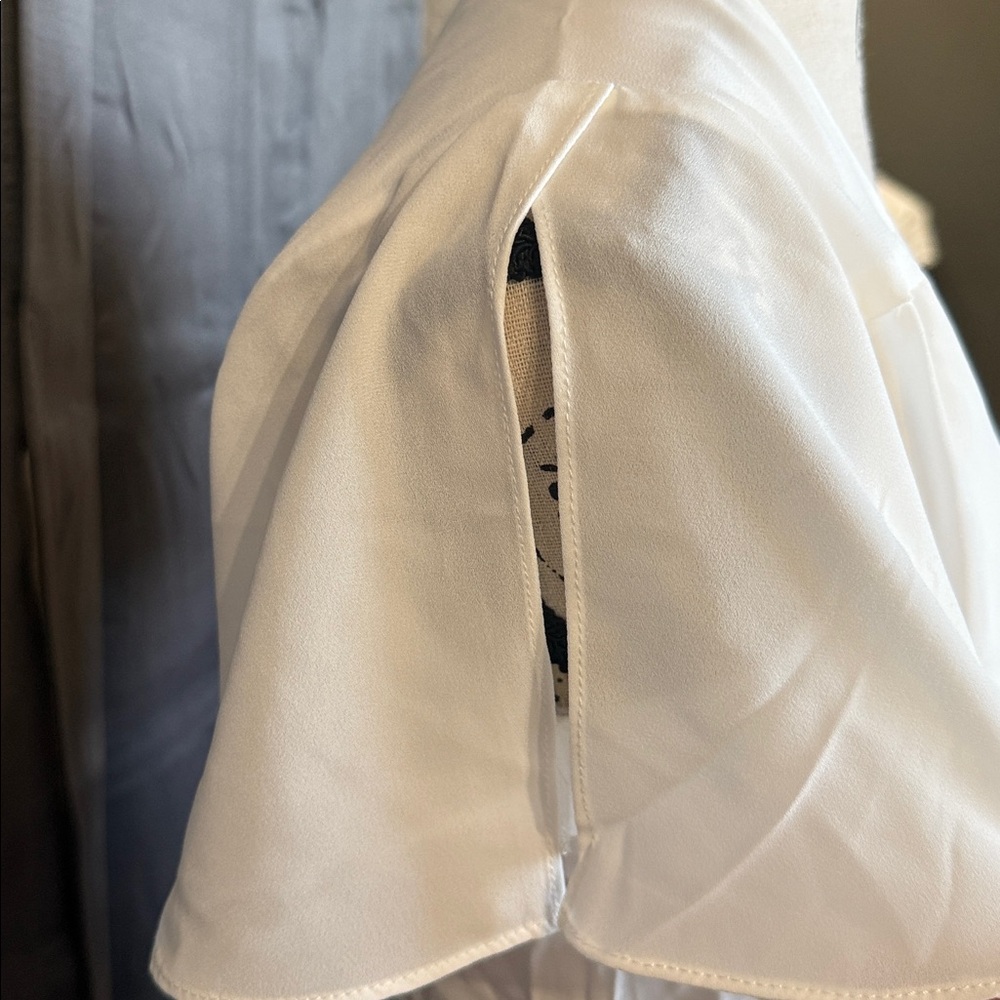 LULUS BRAND NEW Elegant White Wrap Dress - Picture 4 of 7